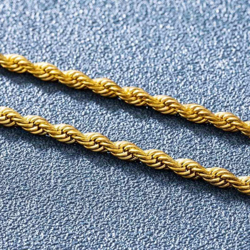 4mm Rope Chain Set in Gold