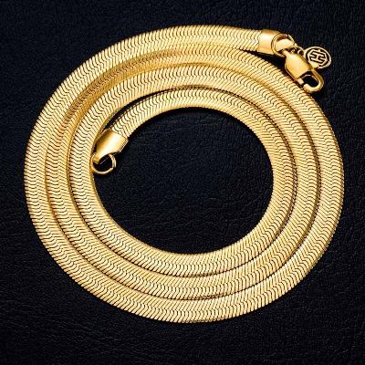 6mm + 2mm Herringbone Chain Set in Gold