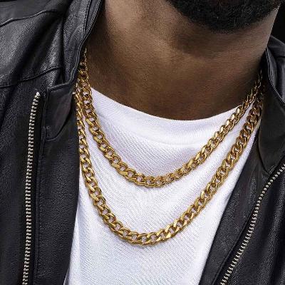 9mm Cuban Chain Set in Gold