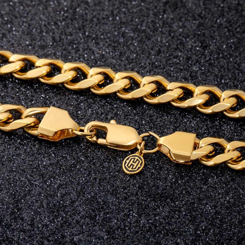9mm Cuban Chain Set in Gold