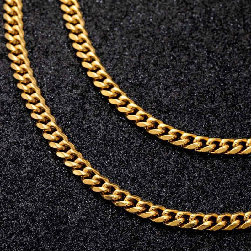 6mm Cuban Chain Set in Gold