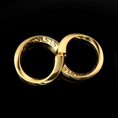 2pcs Couple Greek Key Mobius Infinity Rings