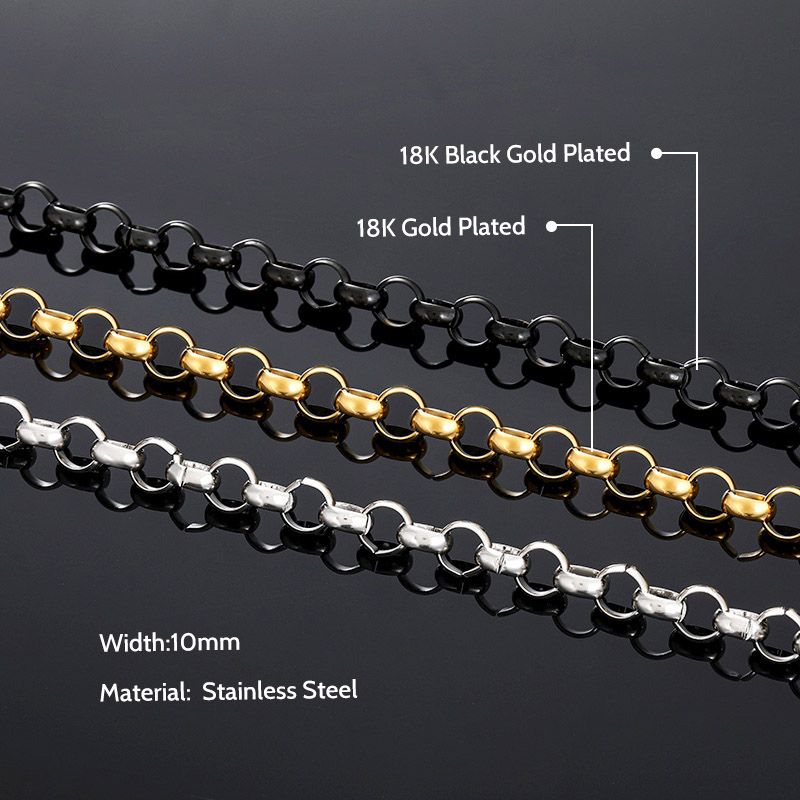 8mm Stainless Steel Rolo Chain and Bracelet Set