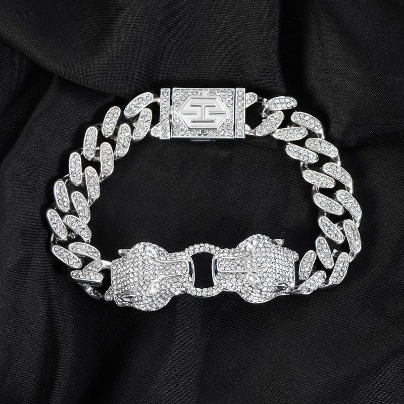 Iced Double Panther Jewelry Set in 18K White Gold