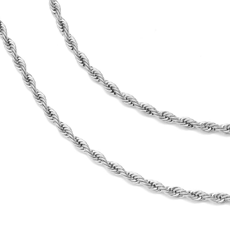 3mm 2 Rope Solid 925 Sterling Silver Chain Set