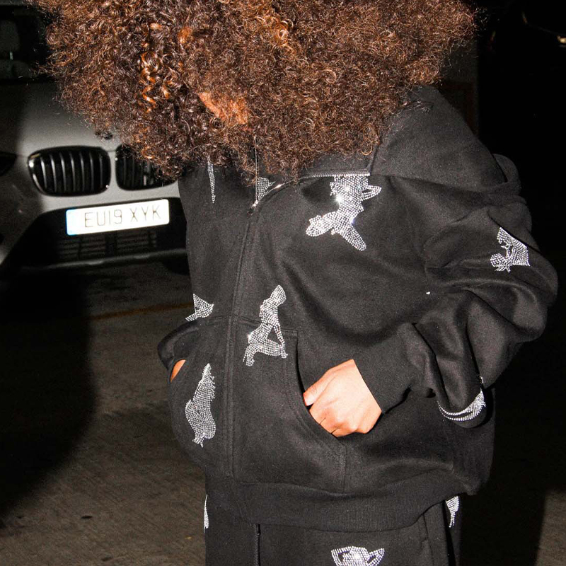 Fashion Rhinestone Hooded Pullover Sweatshirt Fashion Rhinestone Hooded Pullover Sweatshirt