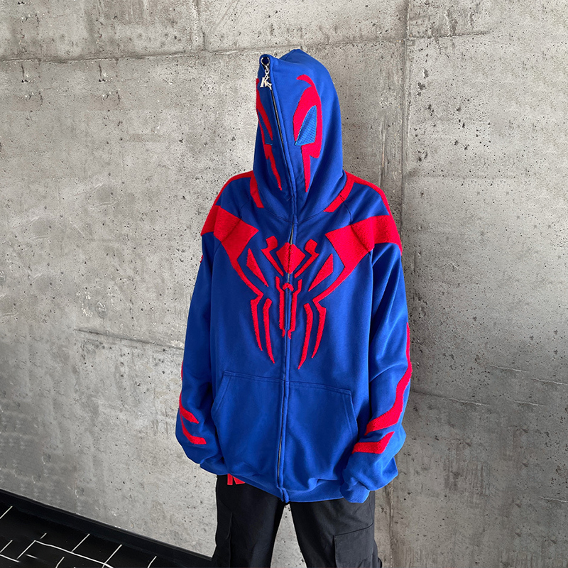 Y2K Spider Embroidery Street Hoodie