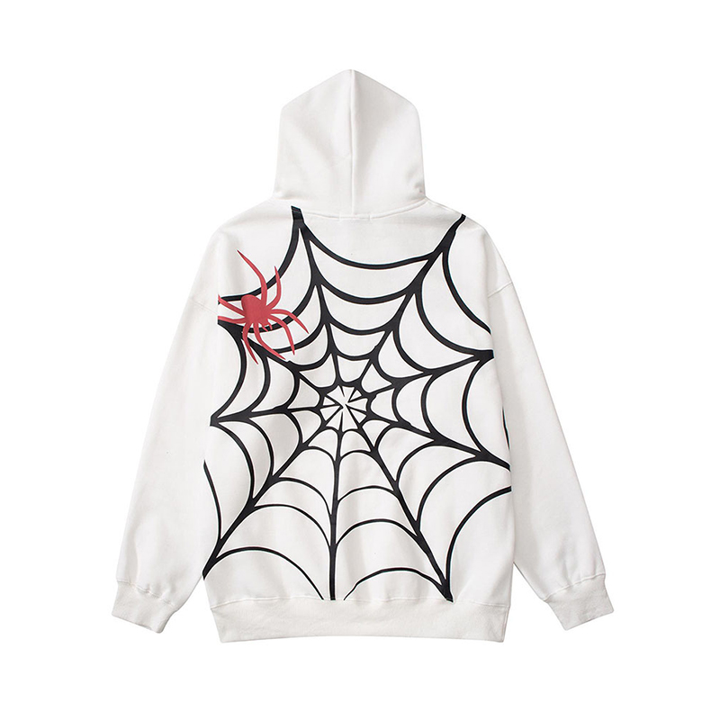 Halloween Spider Print Couple's Fleece Hoodies