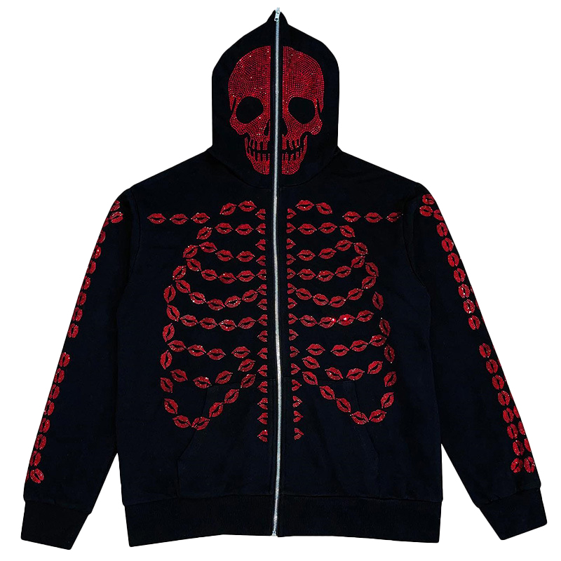 Rhinestone Full Chain Goth Hoodie