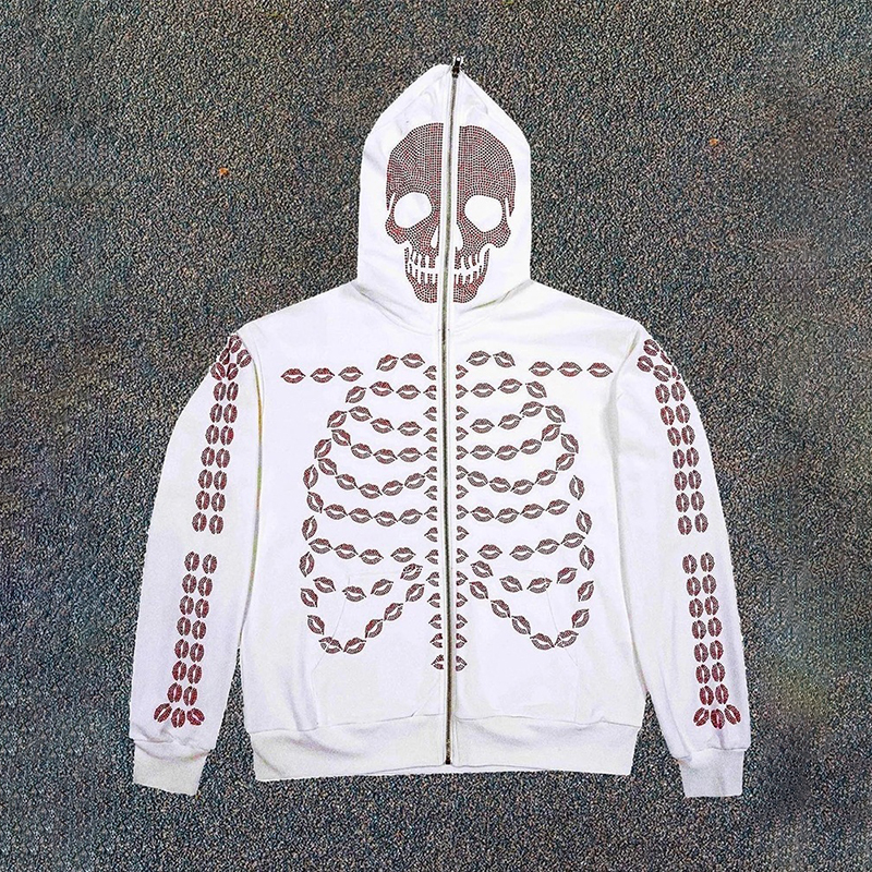 Rhinestone Full Chain Goth Hoodie