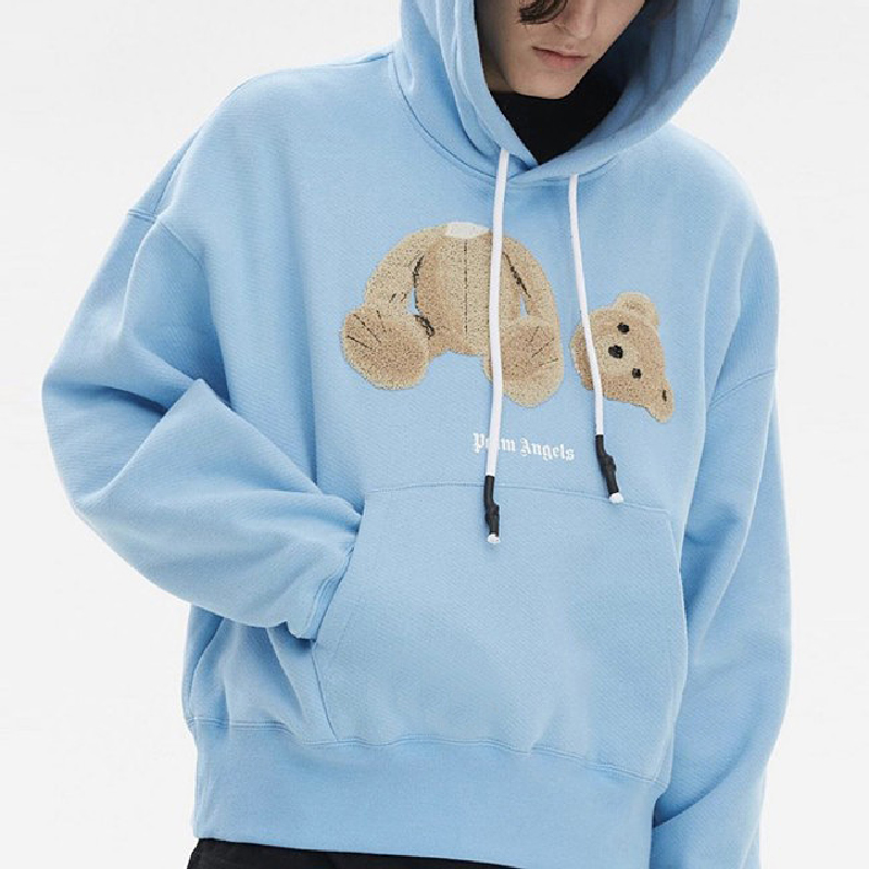 Bear Flocked Embroidered Hoodie