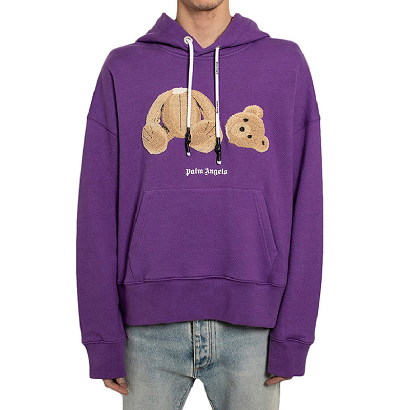 Bear Flocked Embroidered Hoodie