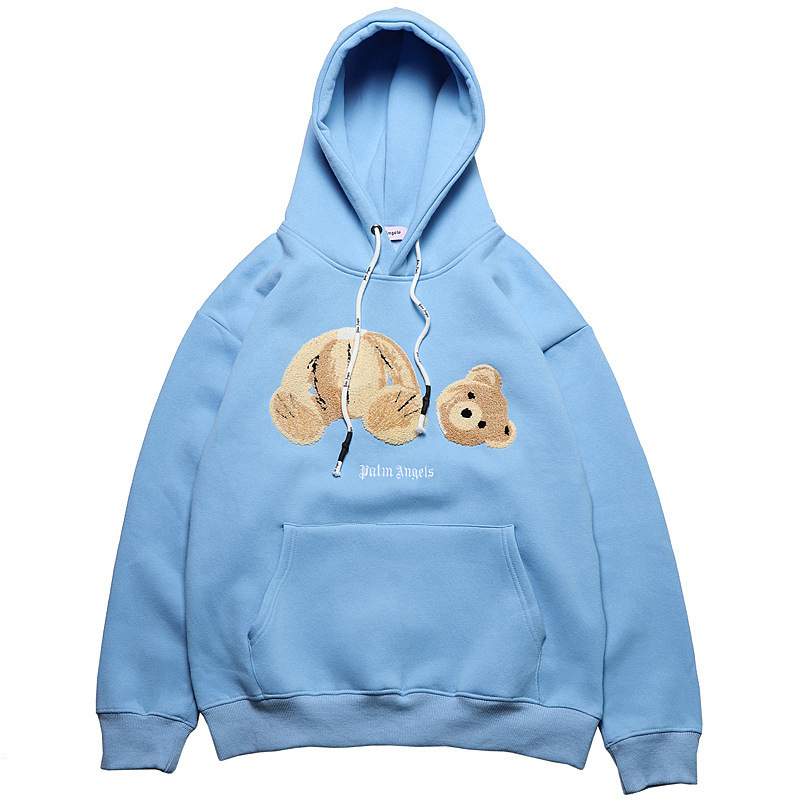 Bear Flocked Embroidered Hoodie