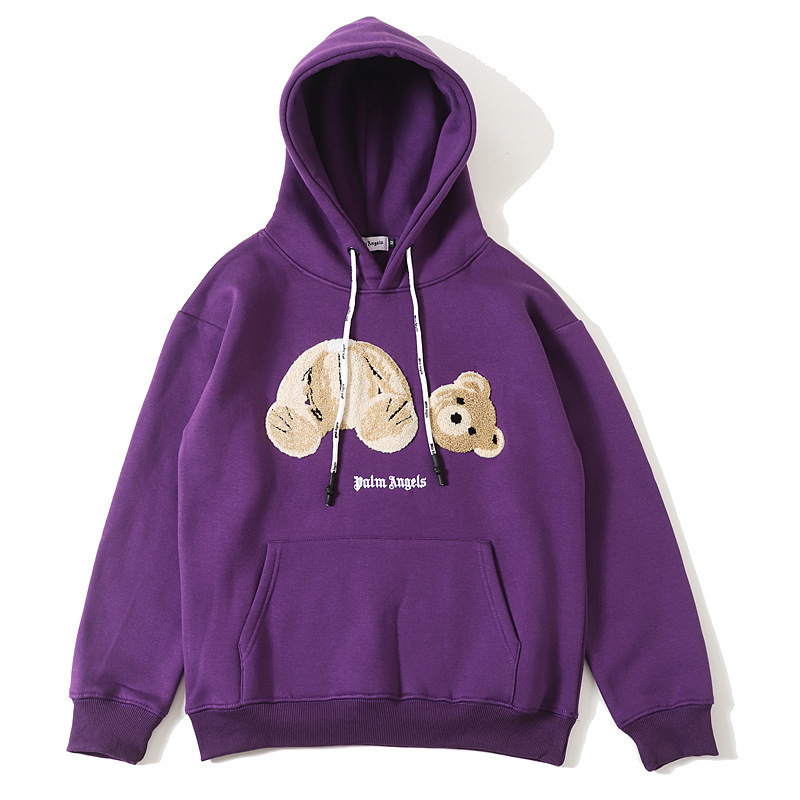 Bear Flocked Embroidered Hoodie