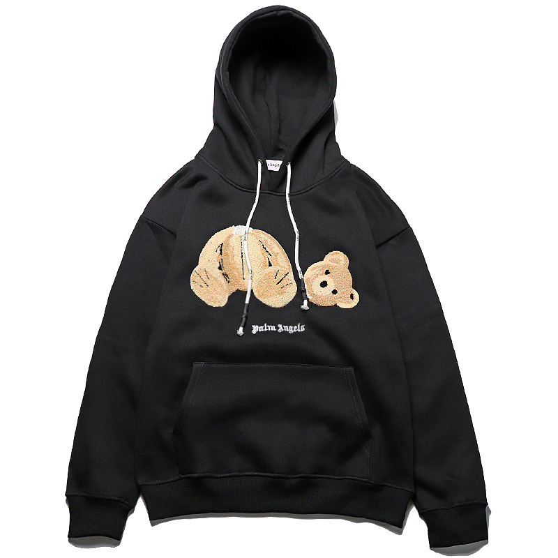 Bear Flocked Embroidered Hoodie