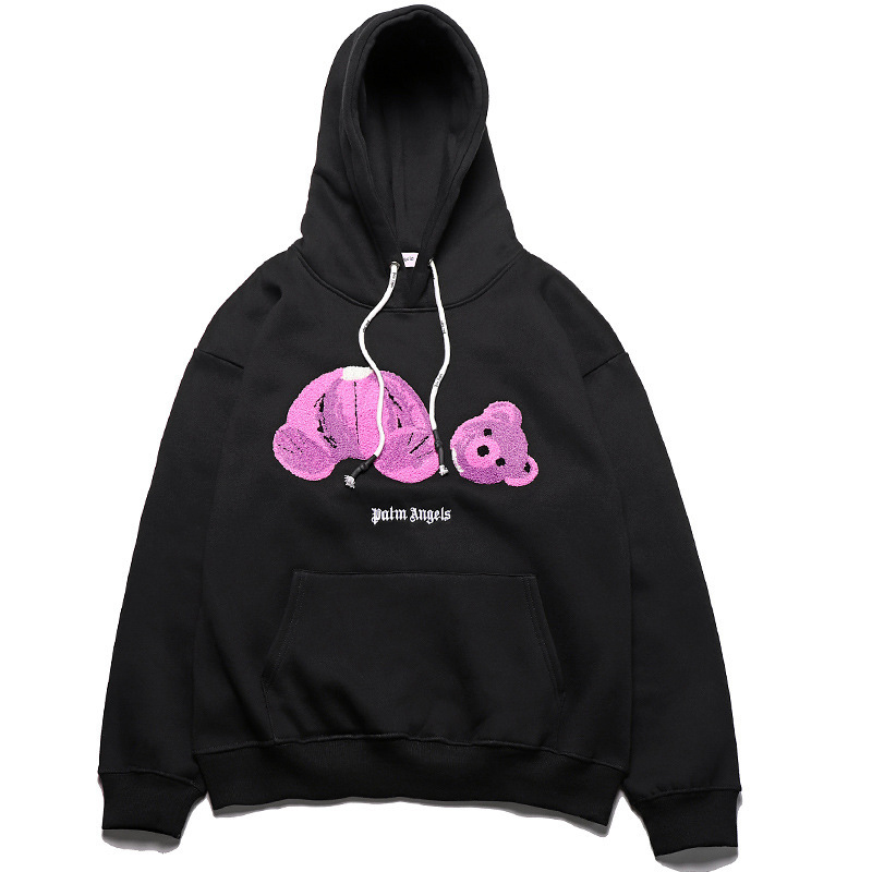 Bear Flocked Embroidered Hoodie