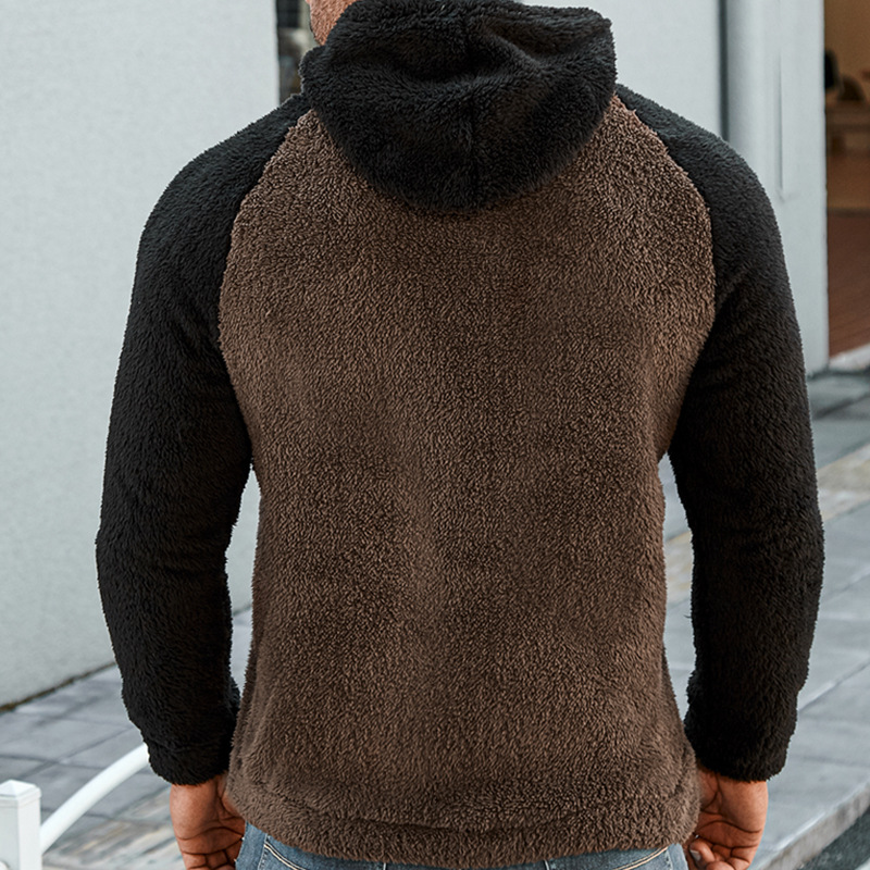 Vintage Raglan Sleeve Plush Hoodie