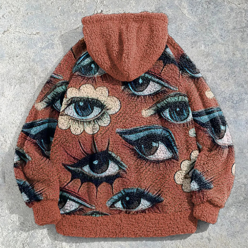 Eye Art Print Flannel Hoodie