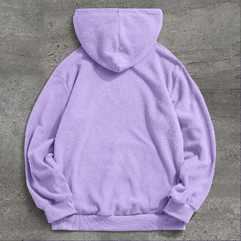 Wave Print Flannel Hoodie