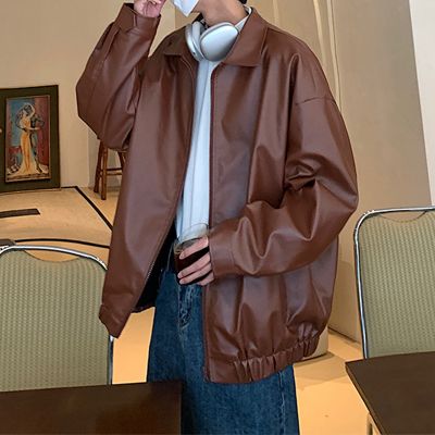 Oversize Retro PU Leather Jacket