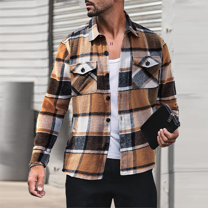 Thin Plaid Shirt Jacket