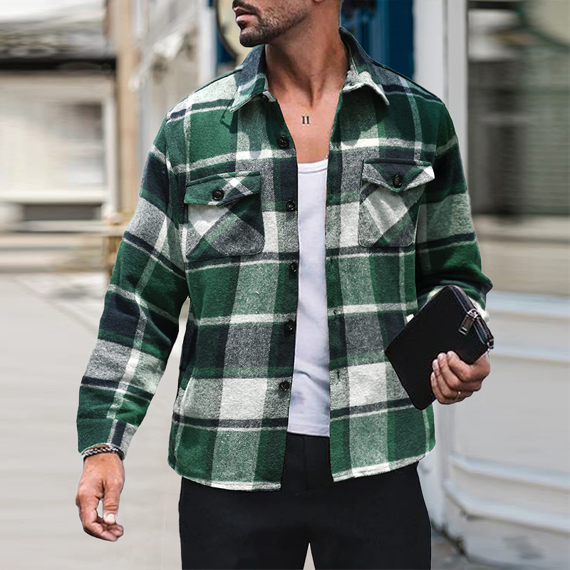 Thin Plaid Shirt Jacket