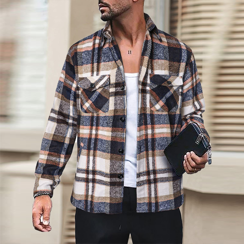 Thin Plaid Shirt Jacket