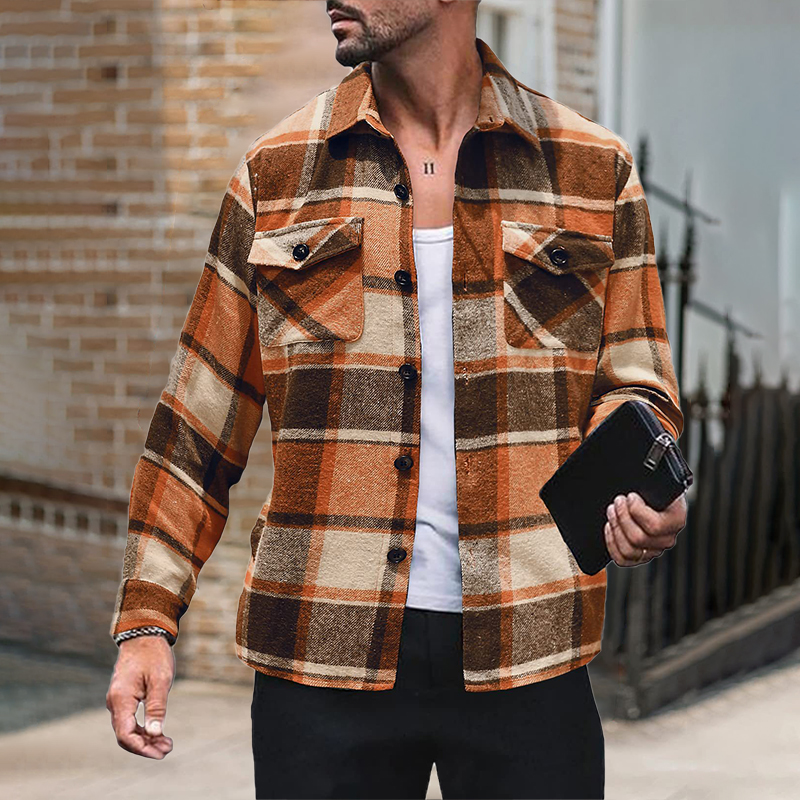 Thin Plaid Shirt Jacket