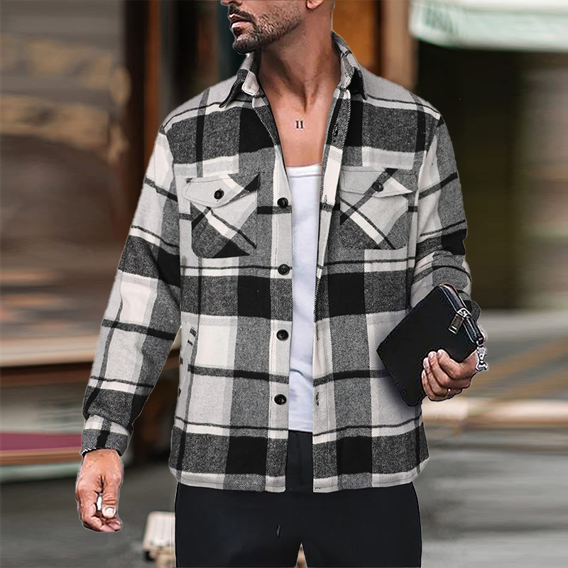 Thin Plaid Shirt Jacket