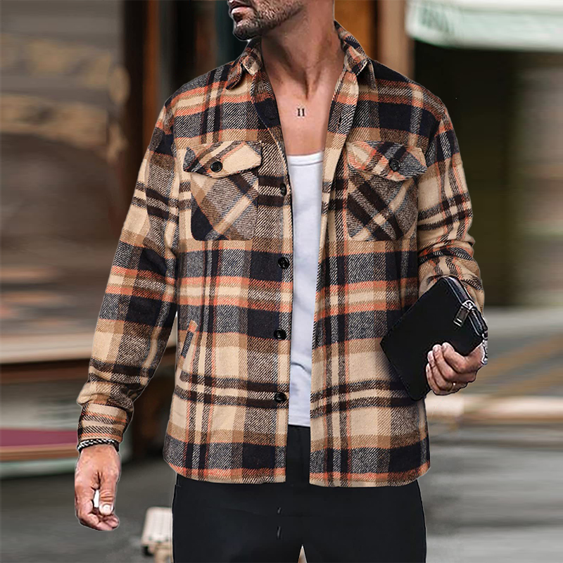 Thin Plaid Shirt Jacket