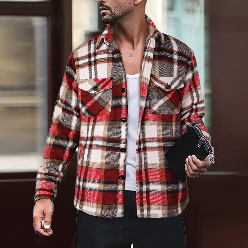Thin Plaid Shirt Jacket