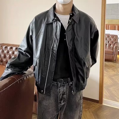 American Retro Matte Leather Jacket