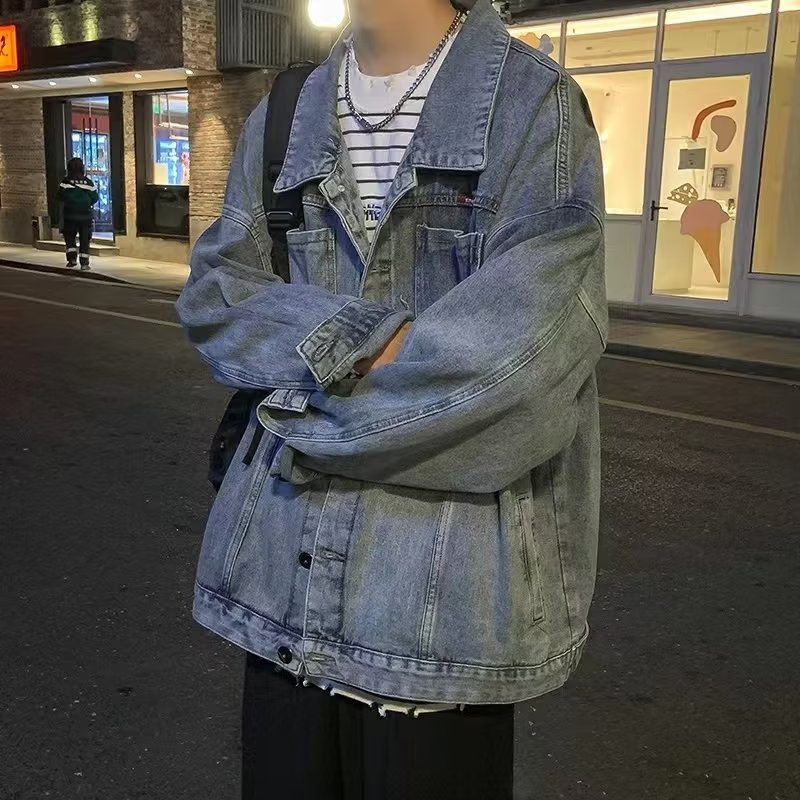 Streetwear Printed Loose Denim Jacket