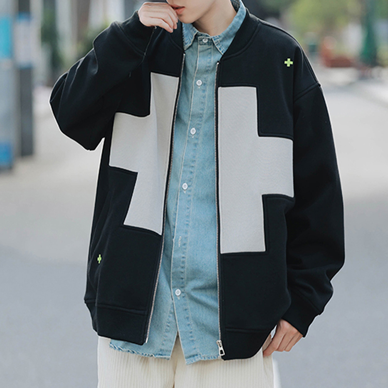 Retro Patchwork Baseball Jacket