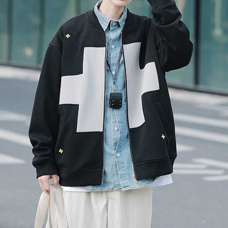 Retro Patchwork Baseball Jacket