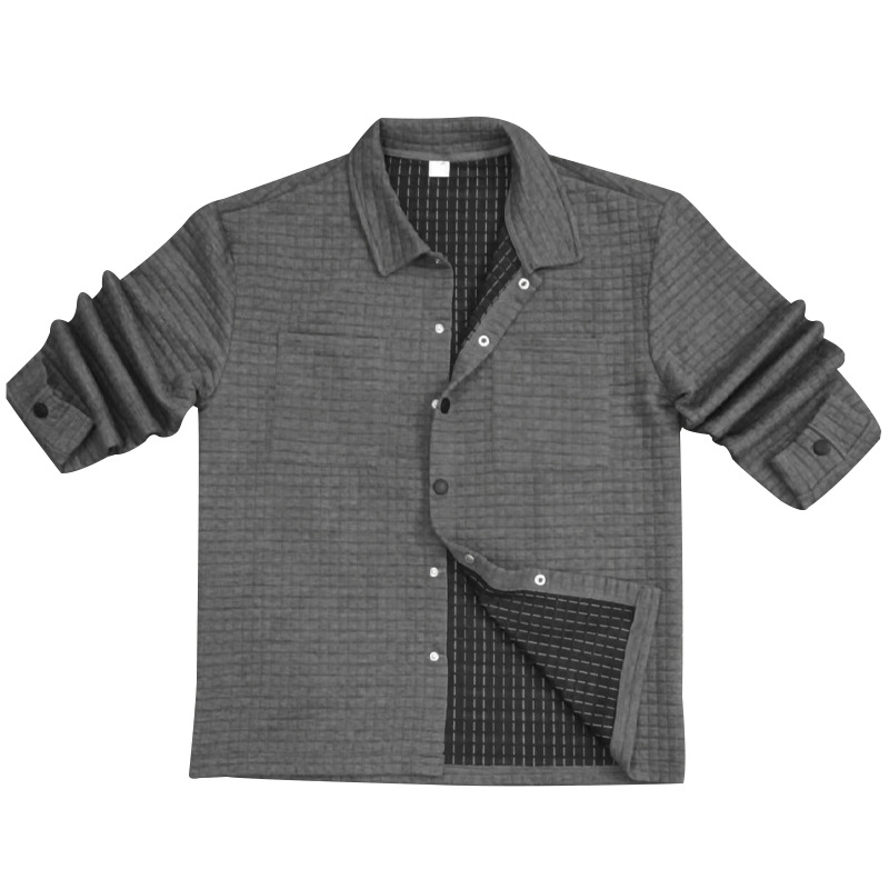 Jacquard Small Checkered Casual Shirt Jacket