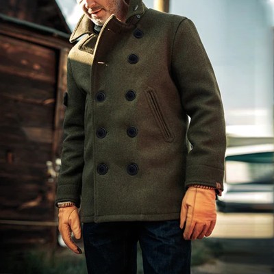 Fashionable Solid Color Woolen Jacket