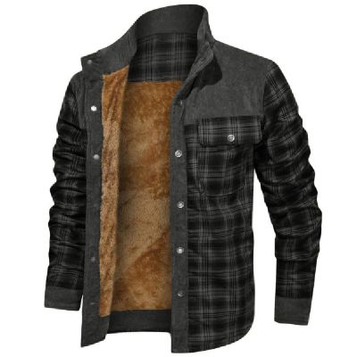 Plaid Patchwork Outdoor Warm Hobo Jacket