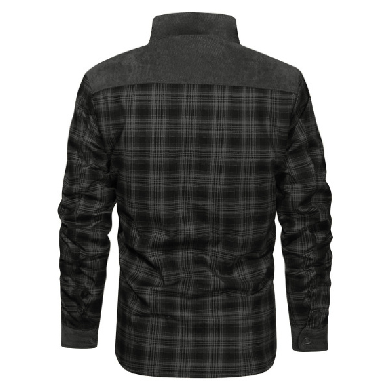 Plaid Patchwork Outdoor Warm Hobo Jacket