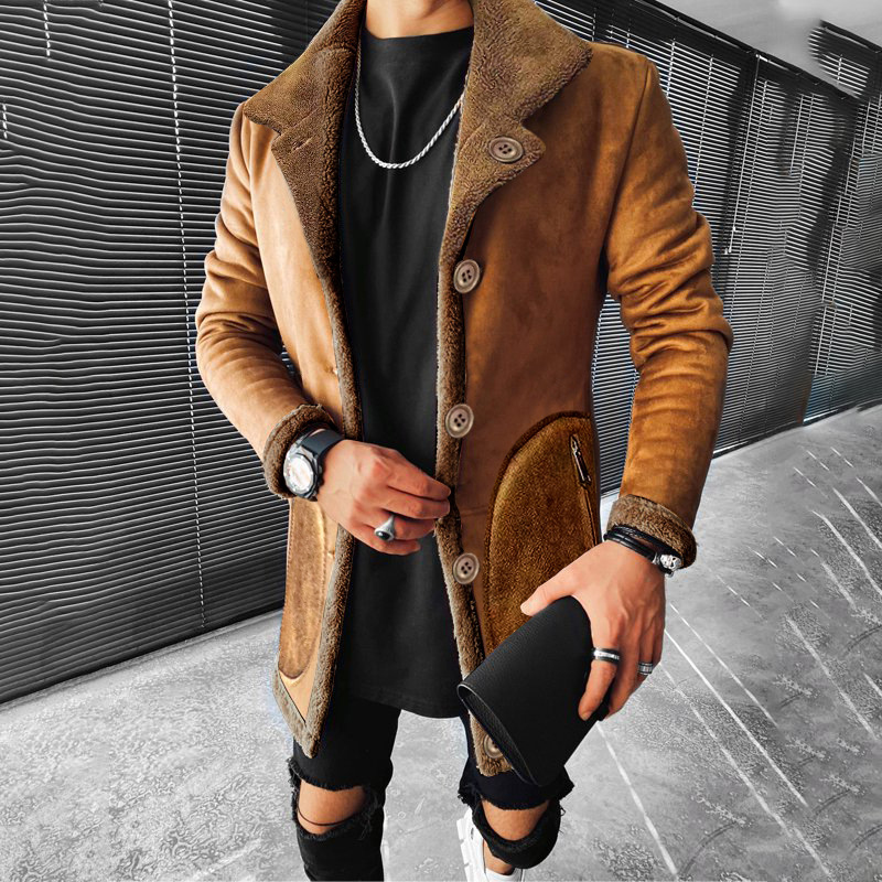 Leather Thickened Long Jacket