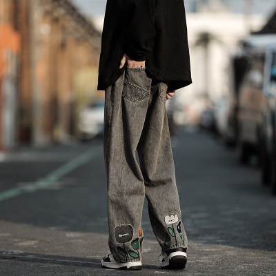 Men's Trendy Casual Printed Straight-leg Loose Jeans