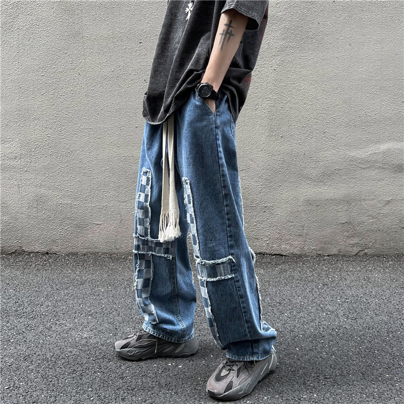 Drawstring Straight-leg Wide-leg Jeans