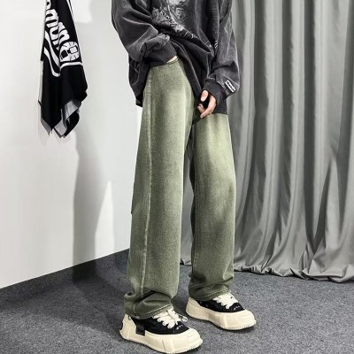 Vintage Green Casual Street Jeans