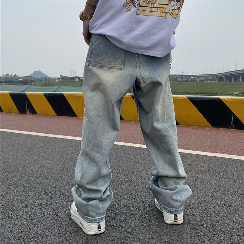 Street Hip Hop Street Letter Print Vintage Jeans