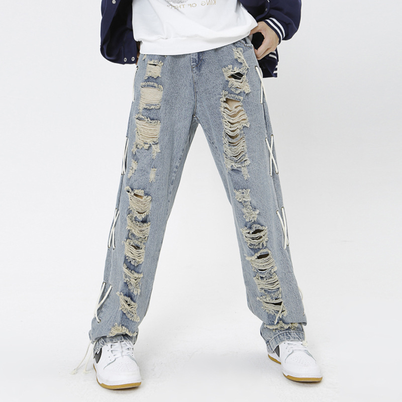 Street Vintage Washed Ripped Jeans