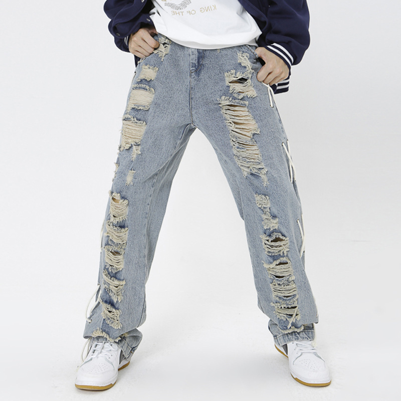 Street Vintage Washed Ripped Jeans