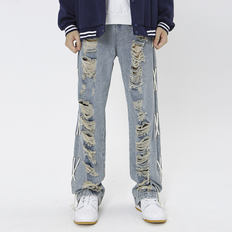 Street Vintage Washed Ripped Jeans