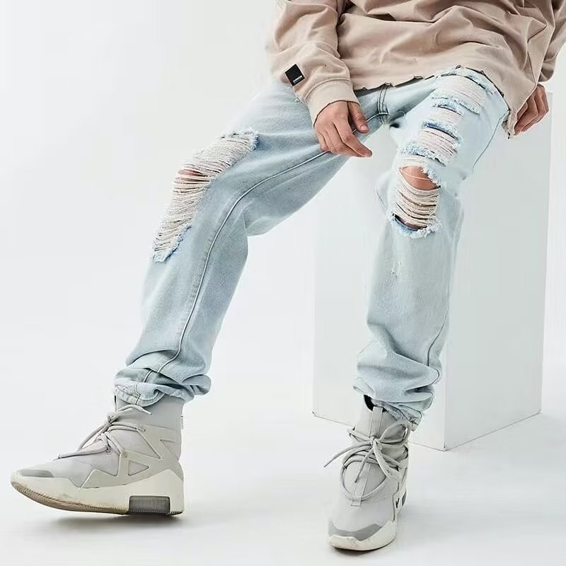 Street Slim Fit Hip Hop Ripped Jeans