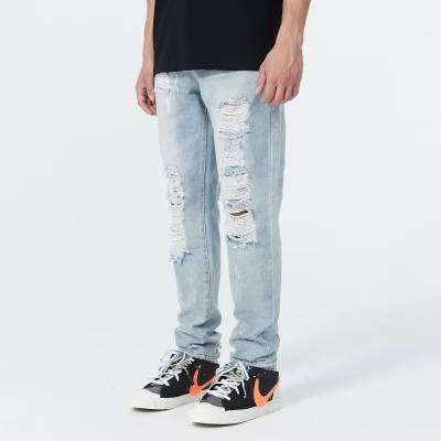 Street Slim Fit Hip Hop Ripped Jeans