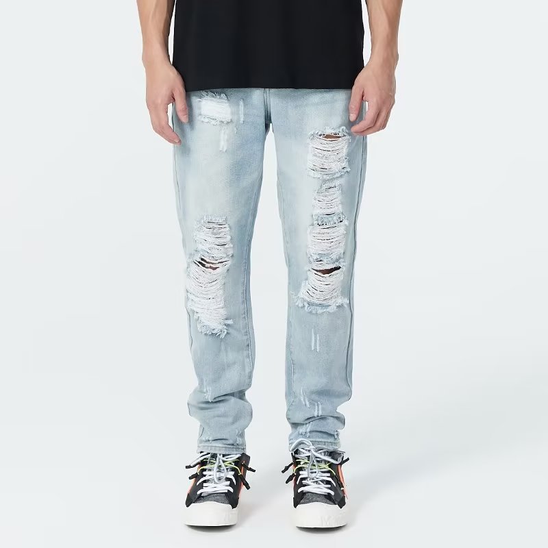 Street Slim Fit Hip Hop Ripped Jeans